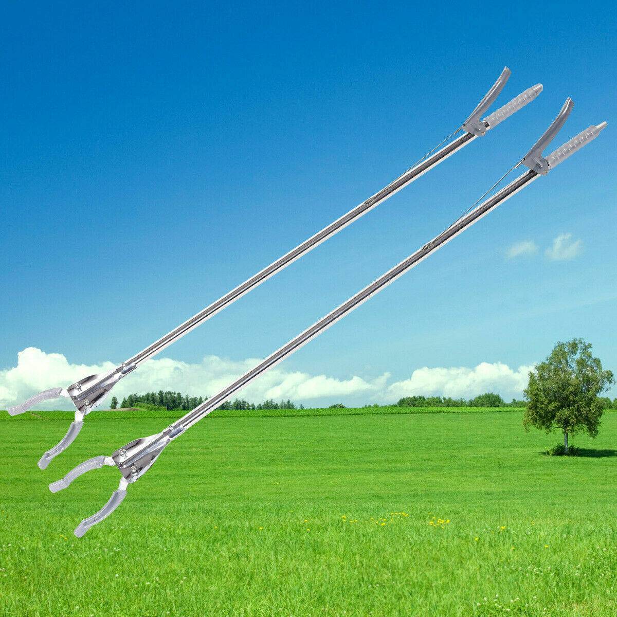 2er-Set Greifzangen aus Metall (94 cm) – Robuste Greifhilfe für Abfallentsorgung